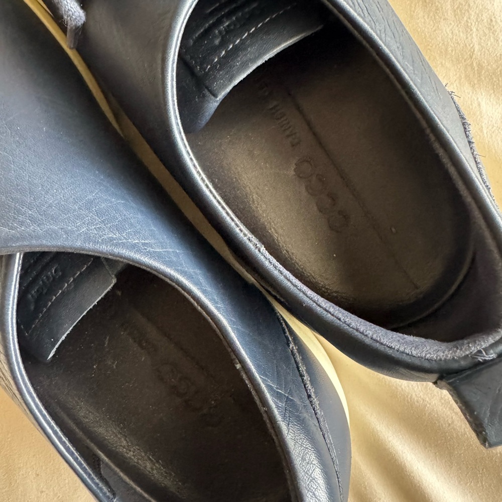 Ecco Men's Dark Blue Leather Sneakers - Picture 3 of 4